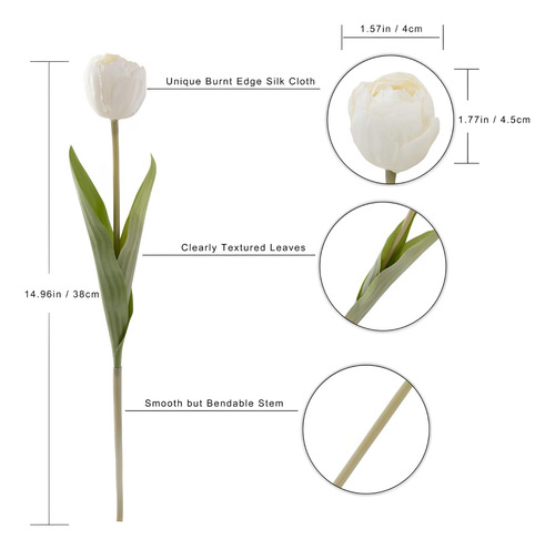 Artificial Flowers, 2 Bouquets/ 12pcs Artificial Tulips