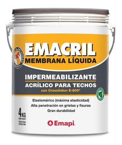 Membrana Liquida Impermeabilizante Emacril 20kg- Pintured