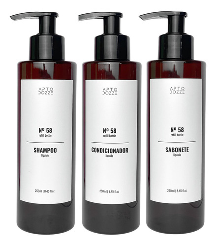  Kit Shampoo, Condicionador E Sabonete Luxo 250ml