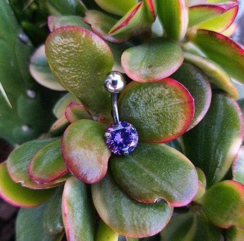 Ombligo Piedra Cubic Azul