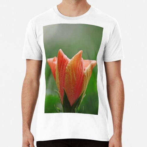 Remera Orange Hibiscus Desplegable Algodon Premium 