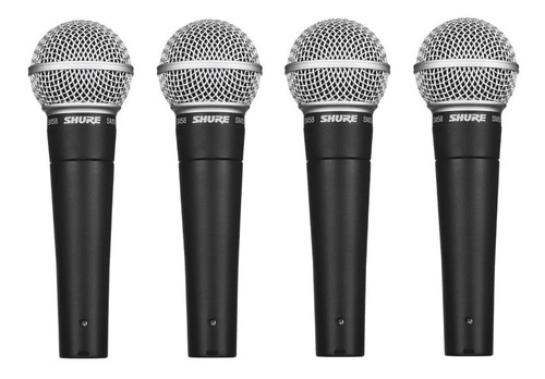 Kit 4 Microfones Profissionais De Mão Sm58-lc - Shure