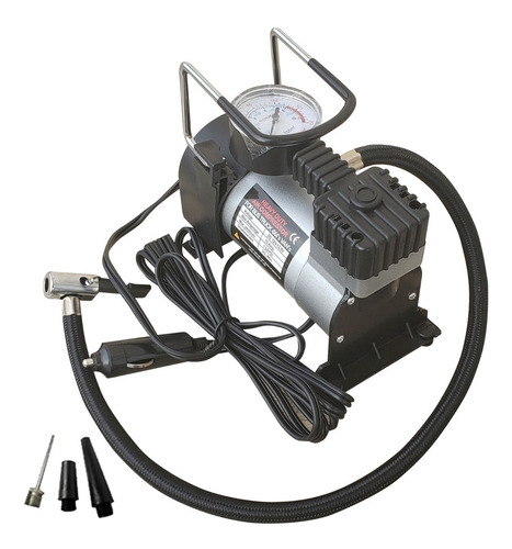 Imagen 2 de 10 de Compresor Aire 1 Piston Cilindro 12v Metal Auto Bici Bolso