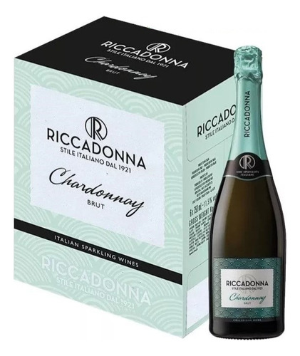 Espumante Riccadonna Chardonnay Brut 750ml 6 Unidades