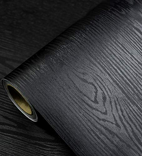 Papel Tapiz - Black Wood Wallpaper - Peel And Stick Wallpape