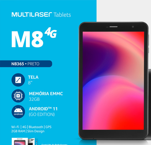 Tela Touch Vidro Tablet Multilaser M8 4g T3 Roraima
