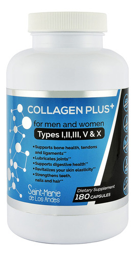 Multi Collagen Pills Plus + 180 Cápsulas (tipos I, Ii, Iii,