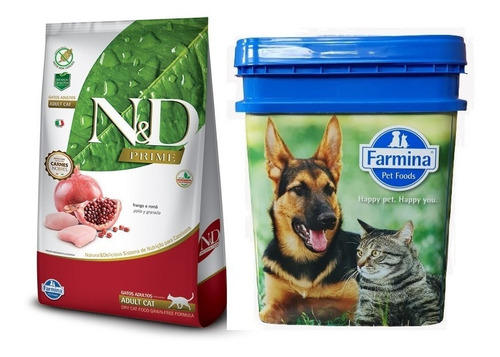 Farmina N & D Grain Free Feline Adulto 7.5 Kg Con Contenedor