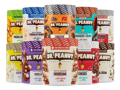 Suplemento em pó Dr. Peanut Pasta de amendoim sódio Pasta de amendoim sabor  bueníssimo em pote de 600g