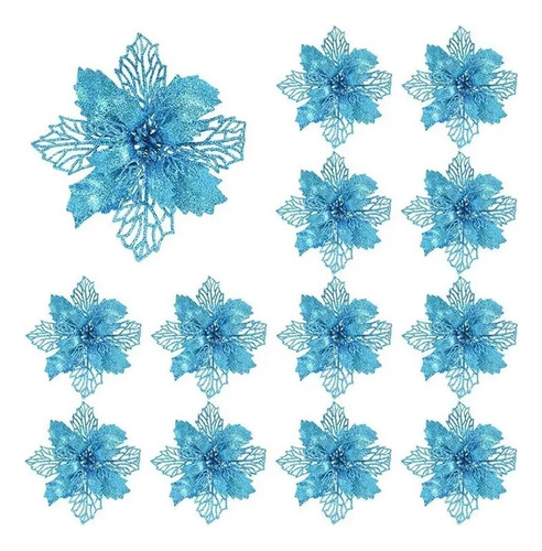 20 Flores Artificiales De 16 Cm Para Decoración Navideña.