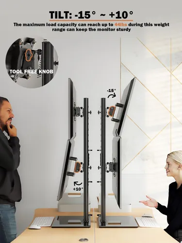 Soporte Para Monitor Dual Vertical Ajustable 13 A 34 Pulgada