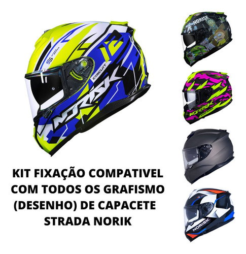 Kit Fixação Fixador Reparo Capacete Norisk Strada Original
