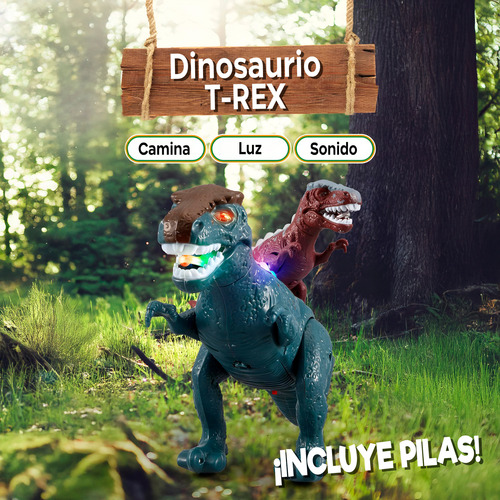 Dinosaurio T-rex Robot Juguete Niños Luces Led Y Sonido