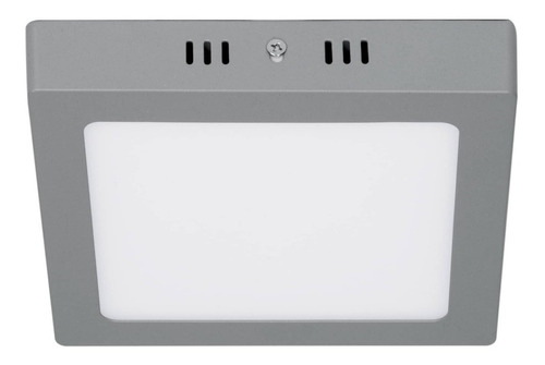 Plafón Cuadrado Moderno 12 W 6500 K Led Gris Volteck 47447