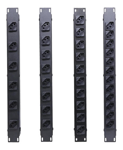 Régua Calha Padrão Rack 10a De 8 Tomadas Cor Preto 127V/220V