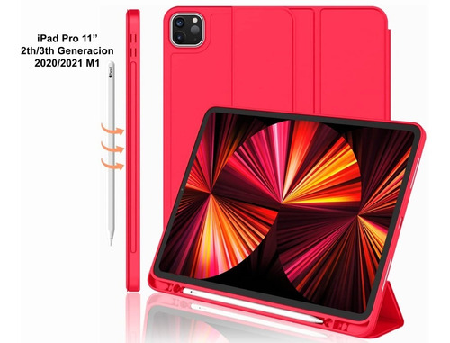 Imagen 1 de 6 de Estuche Funda Smart Case iPad Pro 11 2021 M1 Ranura Pencil R