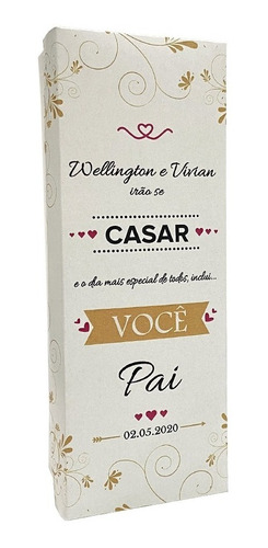 Imagem 5 de 7 de 1 Individual Convite Lembrança Pai Mãe + Taça Vidro