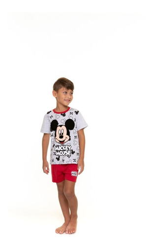 Imagem 2 de 2 de Pijama Infantil Verão Menino Mickey Mescla- Evanilda