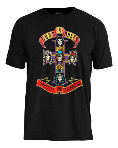 Camiseta Guns N' Roses Appetite For Destruction Stamp Ts1463