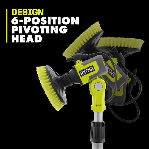 Cepillo Telescópico Ryobi Con Dispensador De Jabón Color Verde lima