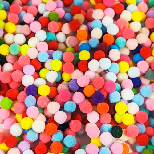 500 Mini Pompom Colorido 10 Milímetros Preço Baixo