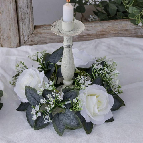 Anillos De Velas De Rosa Artificial Anillo De Flores De Vela