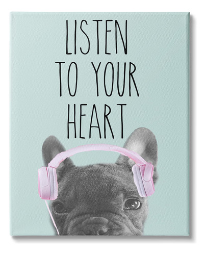 Stupell Industries Listen To Your Heart Phrase Headphones Sd