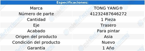 (1) Defensa Trasera P/pintar Tong Yang Leon Del 2010 Al 2012