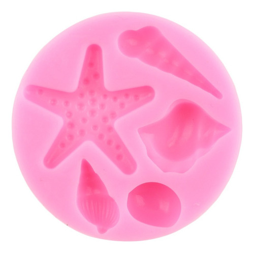 5pcs Molde De Silicona Concha Fondant Resina Estrella De Mar