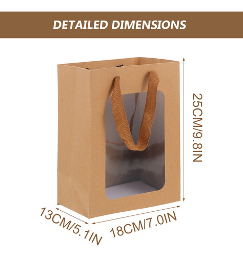 Bolsas De Regalo Transparentes Con Ventana, 10 Unidades