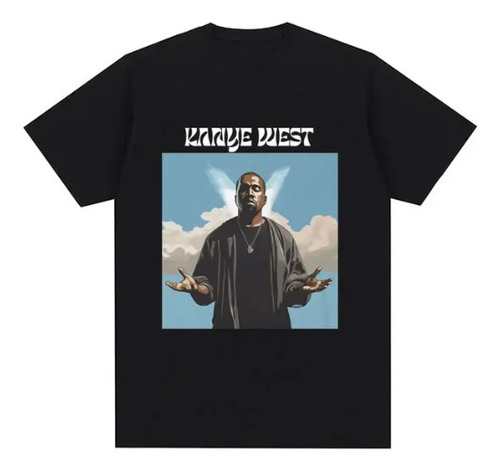 Camiseta Neutra Con Estampado Del Rapero Kanye West