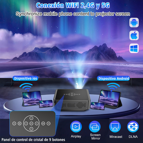 Proyector Xnano Professional 4k Android 5g Wifi Full Hd 1080p Color Gris