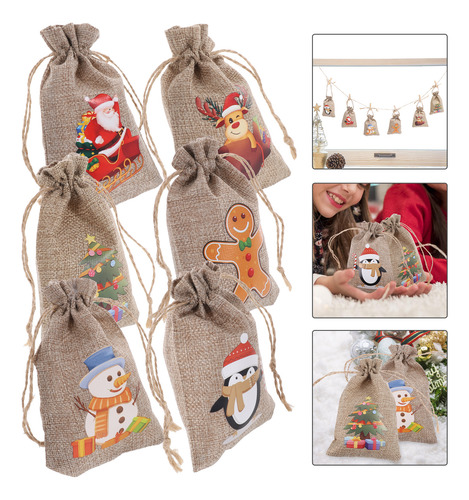 Juego De Bolsas Con Cordón Para Regalo De Dibujos Animados,