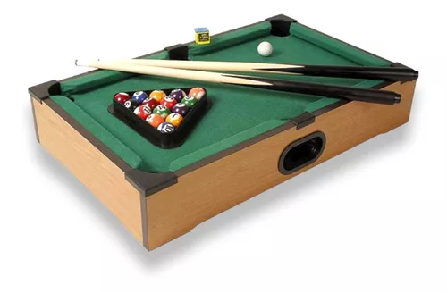 Mini Jogo De Mesa De Sinuca Bilhar Snooker Madeira 51x31x9cm