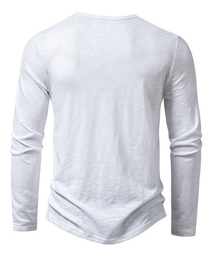 Playera De Manga Larga Para Hombre Con Cuello Henley De Algo