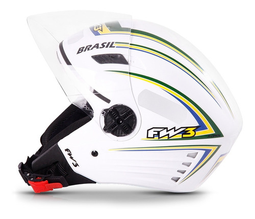 Capacete Aberto Moto X Open Branco Brasil