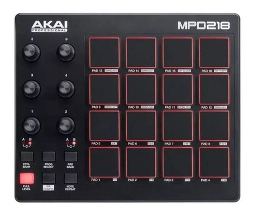 Controlador DJ Akai MPD218 preto