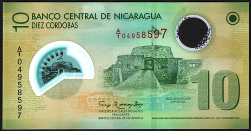Nicaragua Billete De 10 Córdobas Del Año 2007 - Polímero Unc