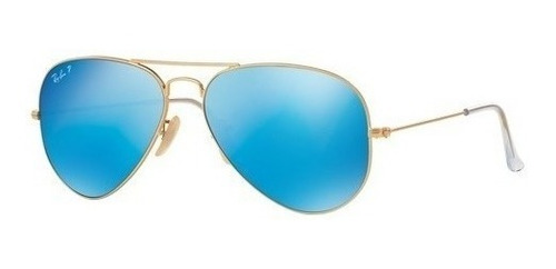 Lentes De Sol Ray-ban Aviador Polarized - Azul 58mm