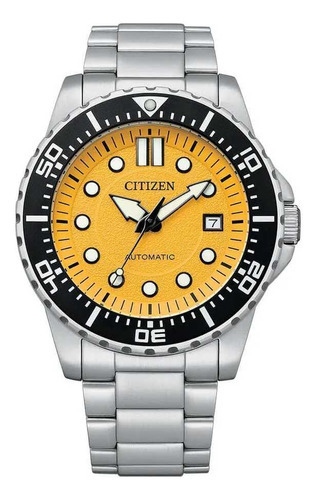 Relógio Masculino Citizen Urban Automático Tz31865y Prata Cor do bisel Amarelo Cor do fundo Amarelo