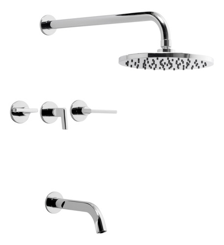 Griferia Fv Baño Ducha Bañera 20 Cm Arrayan 0103/h6 Cromo