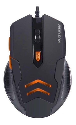 Mouse gamer de juego Multilaser  Gamer MO274 negro y naranja