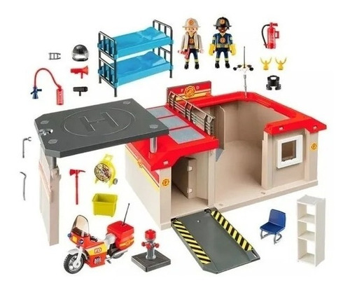 Playmobil Estacion Bomberos Portatil Int 5663 Orig Intek