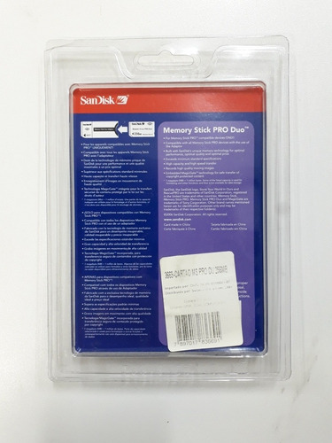 Imagem 2 de 2 de Sony Adaptador De Memory Stick/pró Duo Com Cartão 256mb