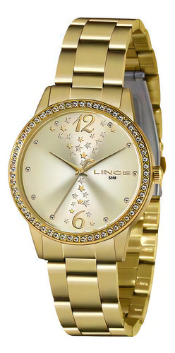 Relógio Lince Analógico Dourado Feminino Lrgj133l C2kx
