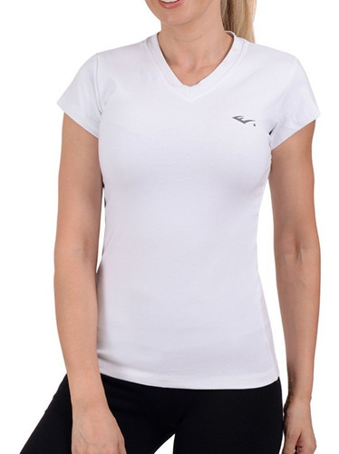 Playera Fitness Everlast Licra Basico Blanco Mujer V56222bco