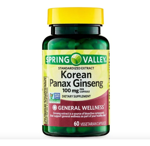 Ginseng Panax Korean 100mg - Unidad a $1108