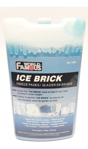 Ice Brick  Grande 475 Gm Sustitito De Hielo Paq. 6 Pzas.