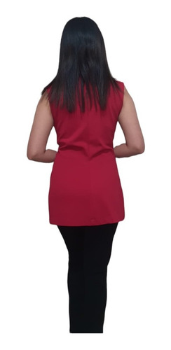 Imagen 6 de 10 de Chaleco Tipo Blazer Largo Para Mujer Casual Formal