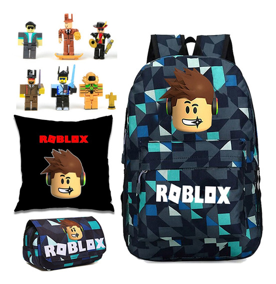Mochila Escolar Con Estampado Roblox Para Adolescentes+estuc Mochila Escolar Con Estampado Roblox Para Adolescentes+estuc